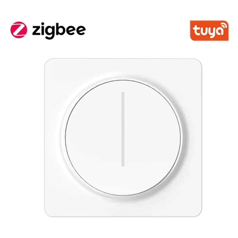 EU Standard Smart Wall Panel – Wireless Zigbee & Wi-Fi Rotary Dimmer Switch for Stepless Light Control